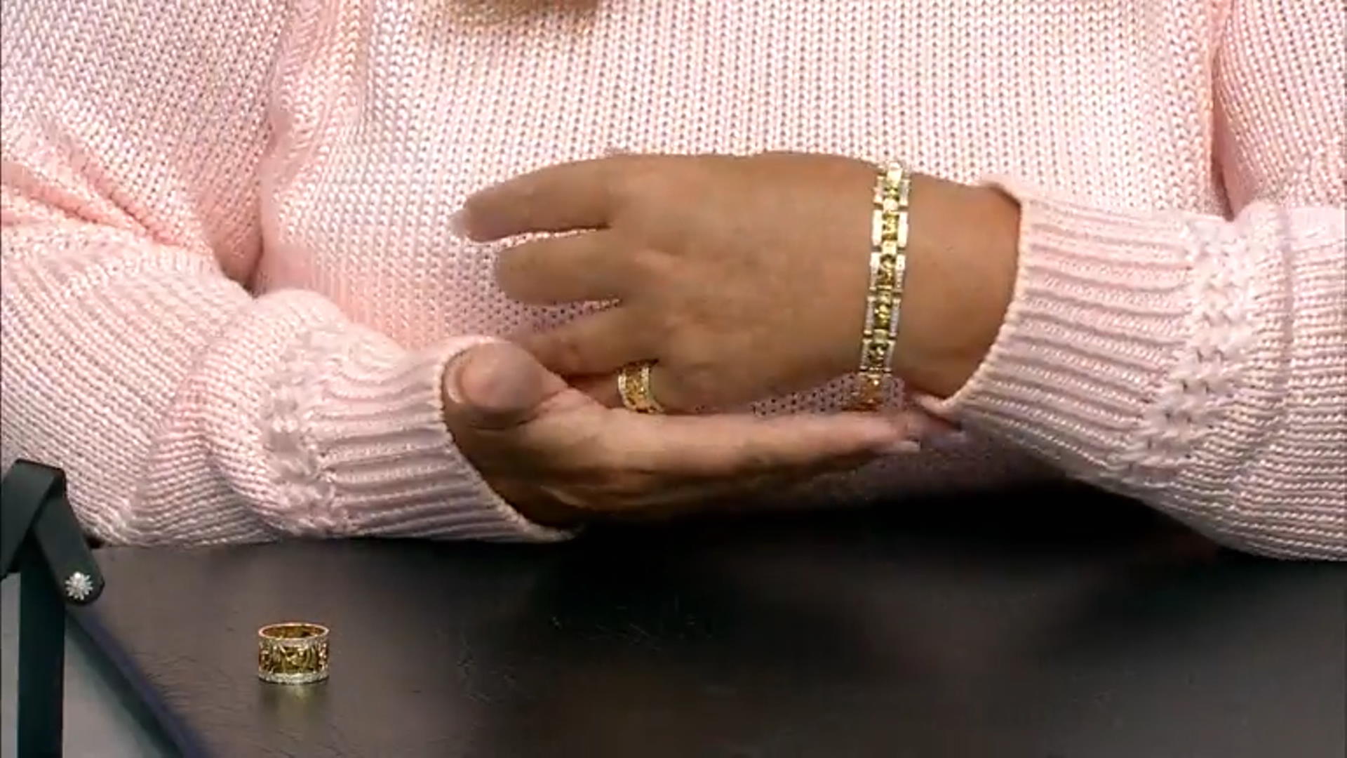 White Diamond Accent 14k Yellow Gold Over Bronze Elephant Tennis Bracelet Video Thumbnail