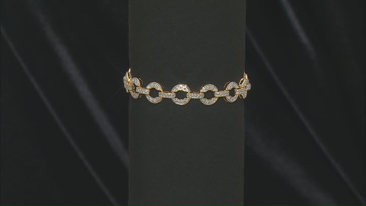 White Diamond Accent 14k Yellow Gold Over Bronze Tennis Bracelet Video Thumbnail