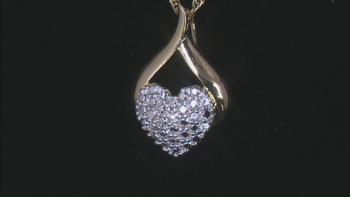 White Diamond Accent 14k Yellow Gold Over Brass Heart Slide Pendant With Rope Chain Video Thumbnail