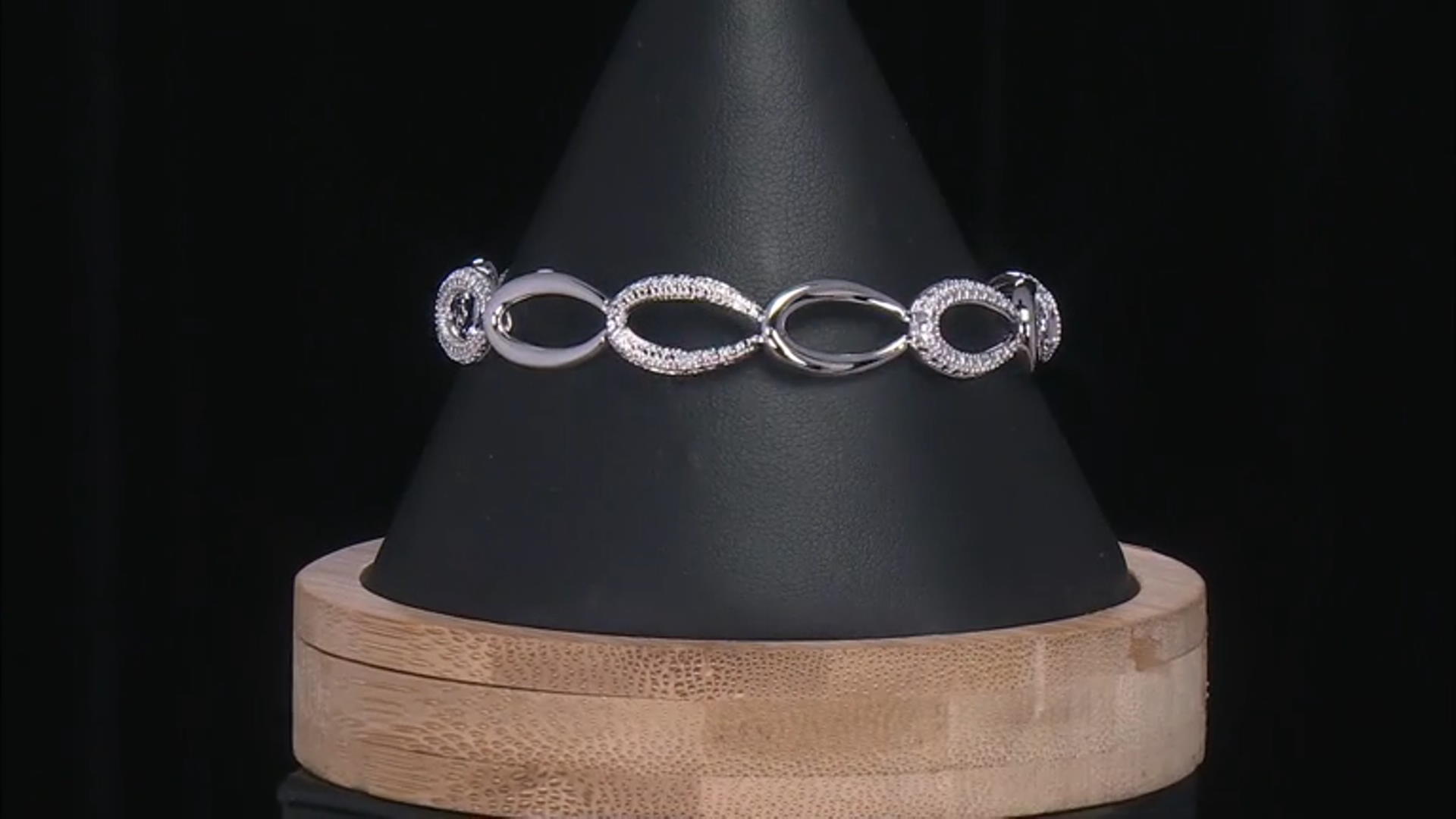 White Diamond Accent Rhodium Over Brass Bracelet Video Thumbnail