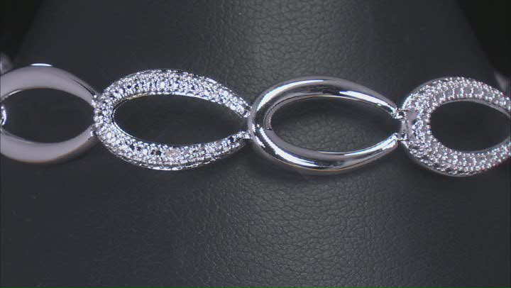 White Diamond Accent Rhodium Over Brass Bracelet Video Thumbnail