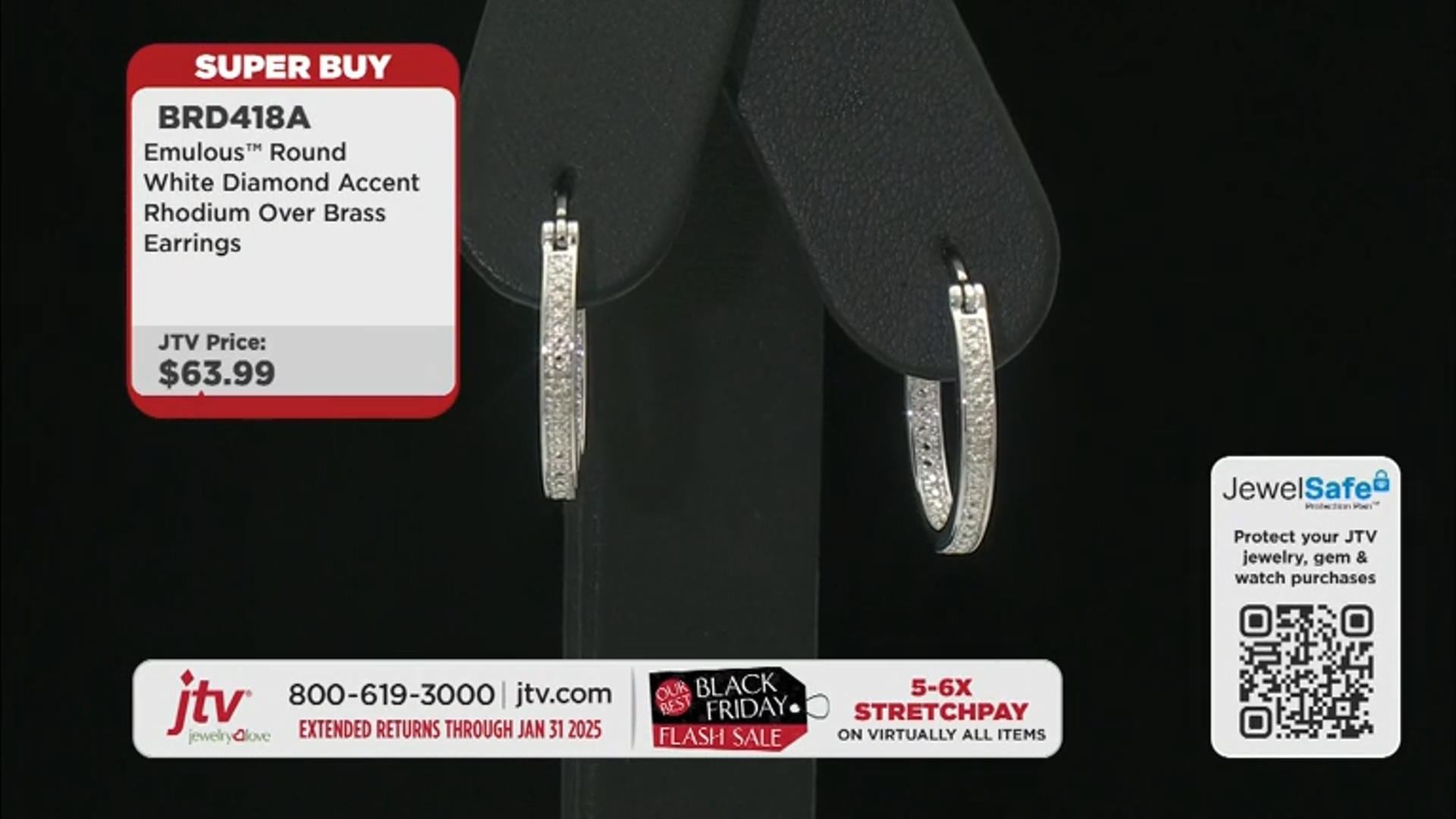 White Diamond Accent Rhodium Over Brass Stud And Hoop Set Of 3 Earrings Video Thumbnail