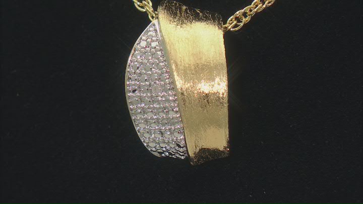 White Diamond Accent 14k Yellow Gold Over Brass Slide Pendant With 18" Rope Chain Video Thumbnail