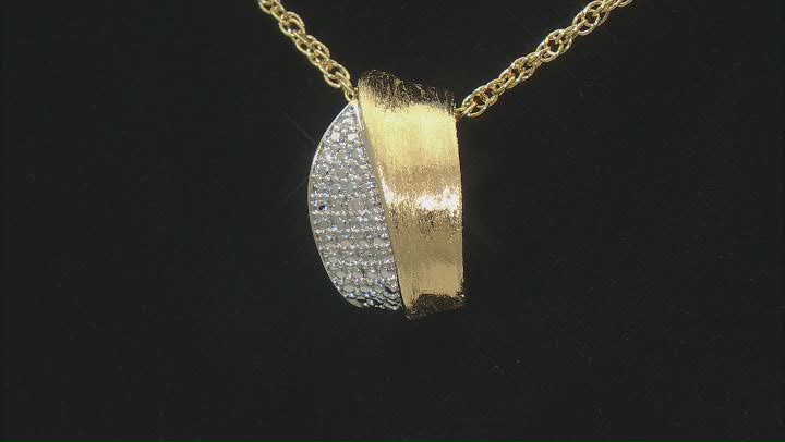White Diamond Accent 14k Yellow Gold Over Brass Slide Pendant With 18" Rope Chain Video Thumbnail