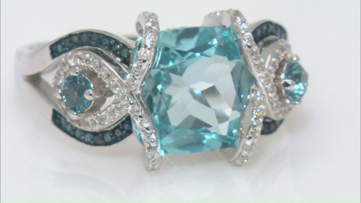 Sky Blue Topaz Rhodium Over Sterling Silver Ring 3.76ctw Video Thumbnail