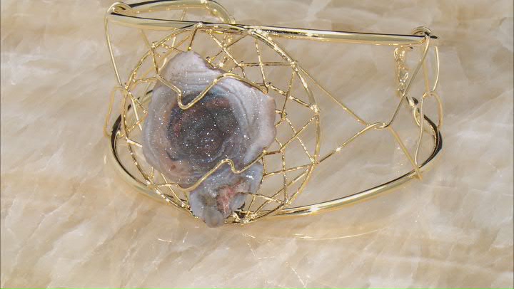 Occo Agate 18K Yellow Gold Over Brass Concha Aggate Dream Catcher Bracelet Video Thumbnail