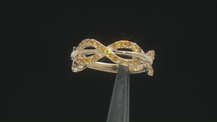 Natural Butterscotch Diamond 10k Yellow Gold Band Ring 0.65ctw Video Thumbnail