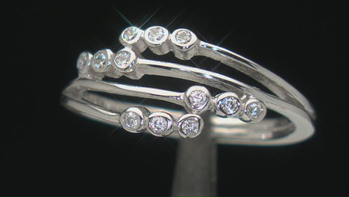 White Cubic Zirconia Rhodium Over Sterling Silver Ring 0.35ctw Video Thumbnail