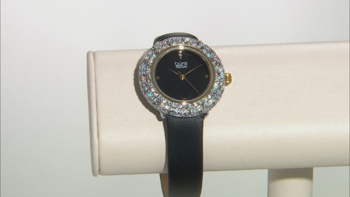 Burgi™ Crystals  and Leather Band Watch