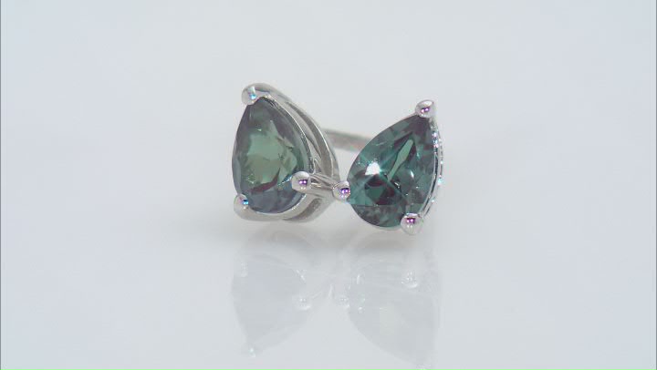 Lab Created Alexandrite Rhodium Over Sterling Silver June Birthstone Earrings 0.82ctw Video Thumbnail