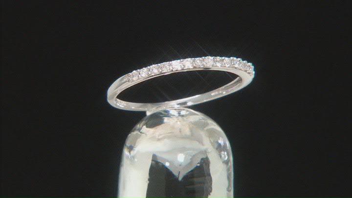 White Diamond 10k White Gold Band Ring 0.15ctw Video Thumbnail