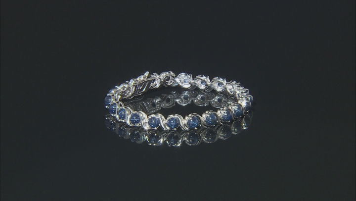 Blue Star Sapphire Rhodium Over Sterling Silver Bracelet 16.69ctw. Video Thumbnail