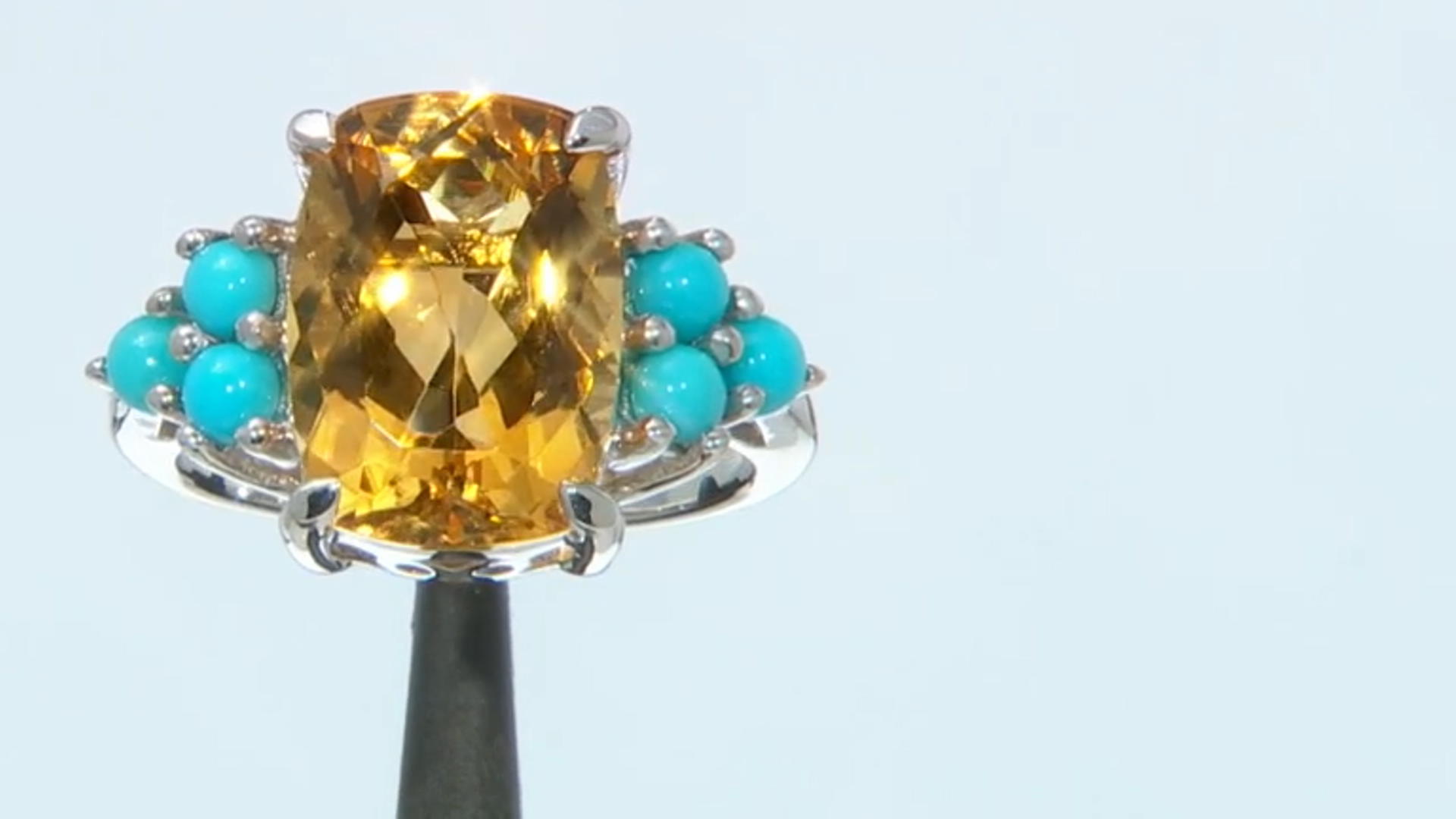 Yellow Citrine Rhodium Over Sterling Silver Ring 5.00ct Video Thumbnail