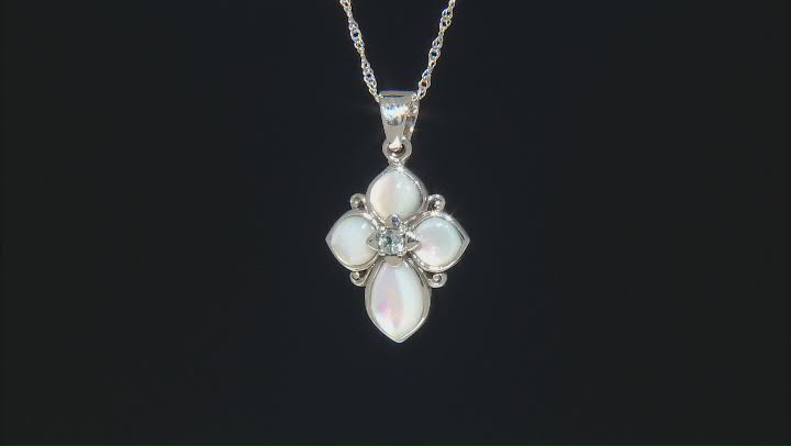 Mother-Of-Pearl Sterling Silver Pendant With Chain Video Thumbnail