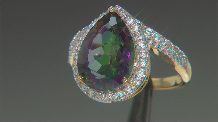 Multi-Color Quartz 18k Yellow Gold Over Sterling Silver Ring 4.62ctw Video Thumbnail
