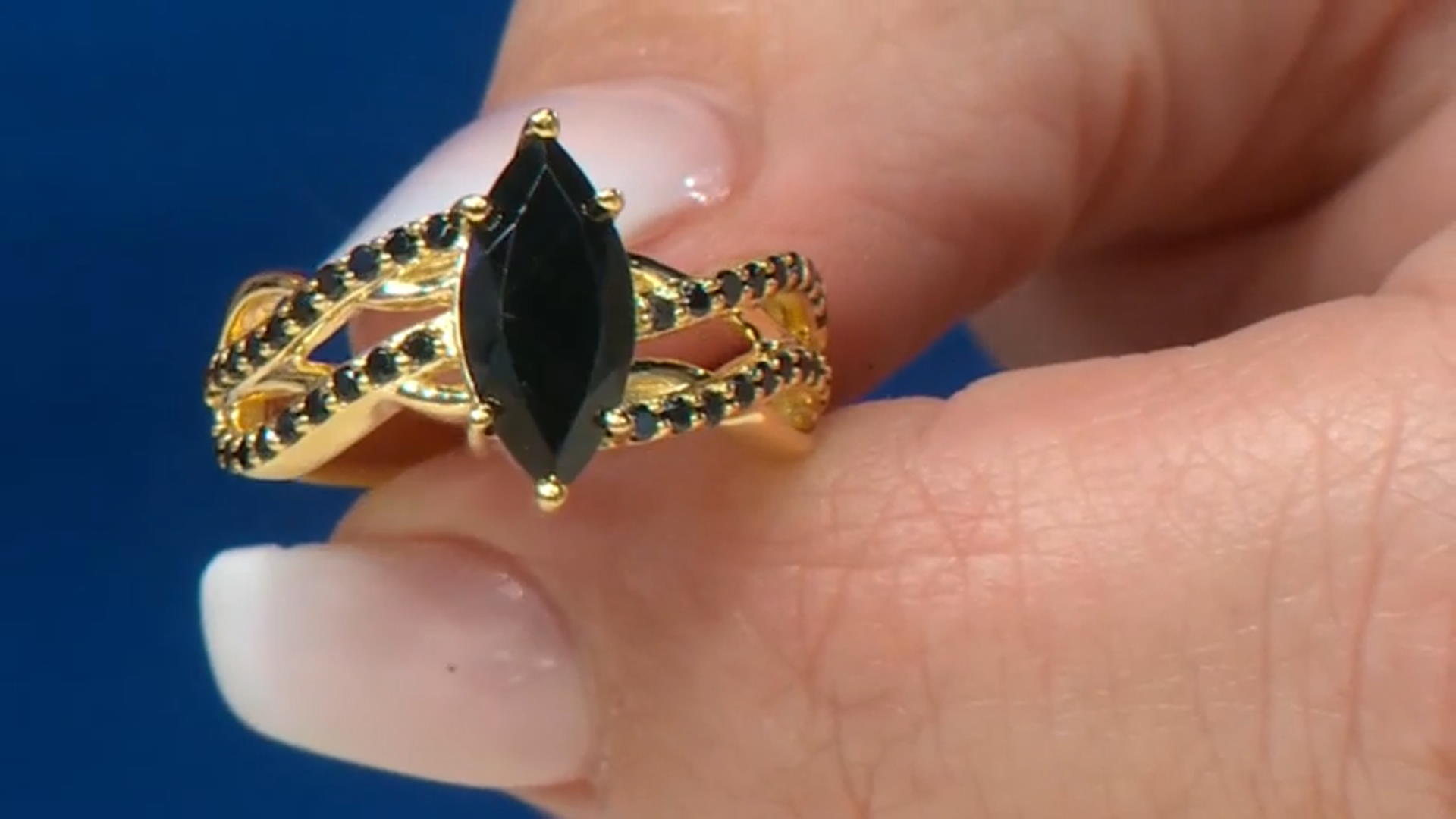 Black Spinel 18k Yellow Gold Over Sterling Silver Ring 2.02ctw Video Thumbnail