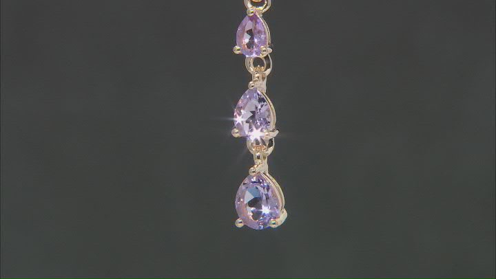 Lavender Amethyst 18k Yellow Gold Over Sterling Silver Pendant With Chain  2.71ctw Video Thumbnail