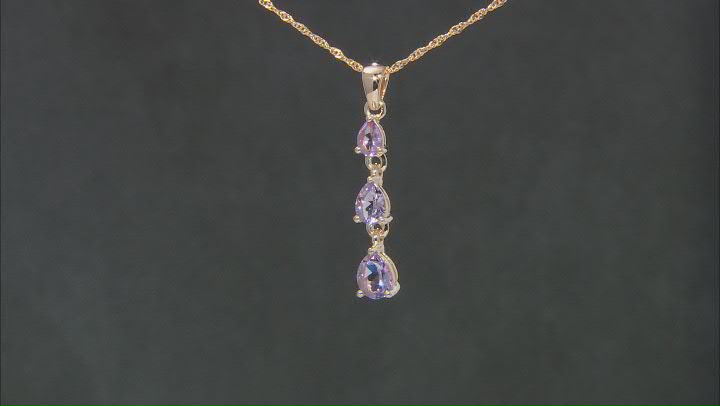 Lavender Amethyst 18k Yellow Gold Over Sterling Silver Pendant With Chain  2.71ctw Video Thumbnail