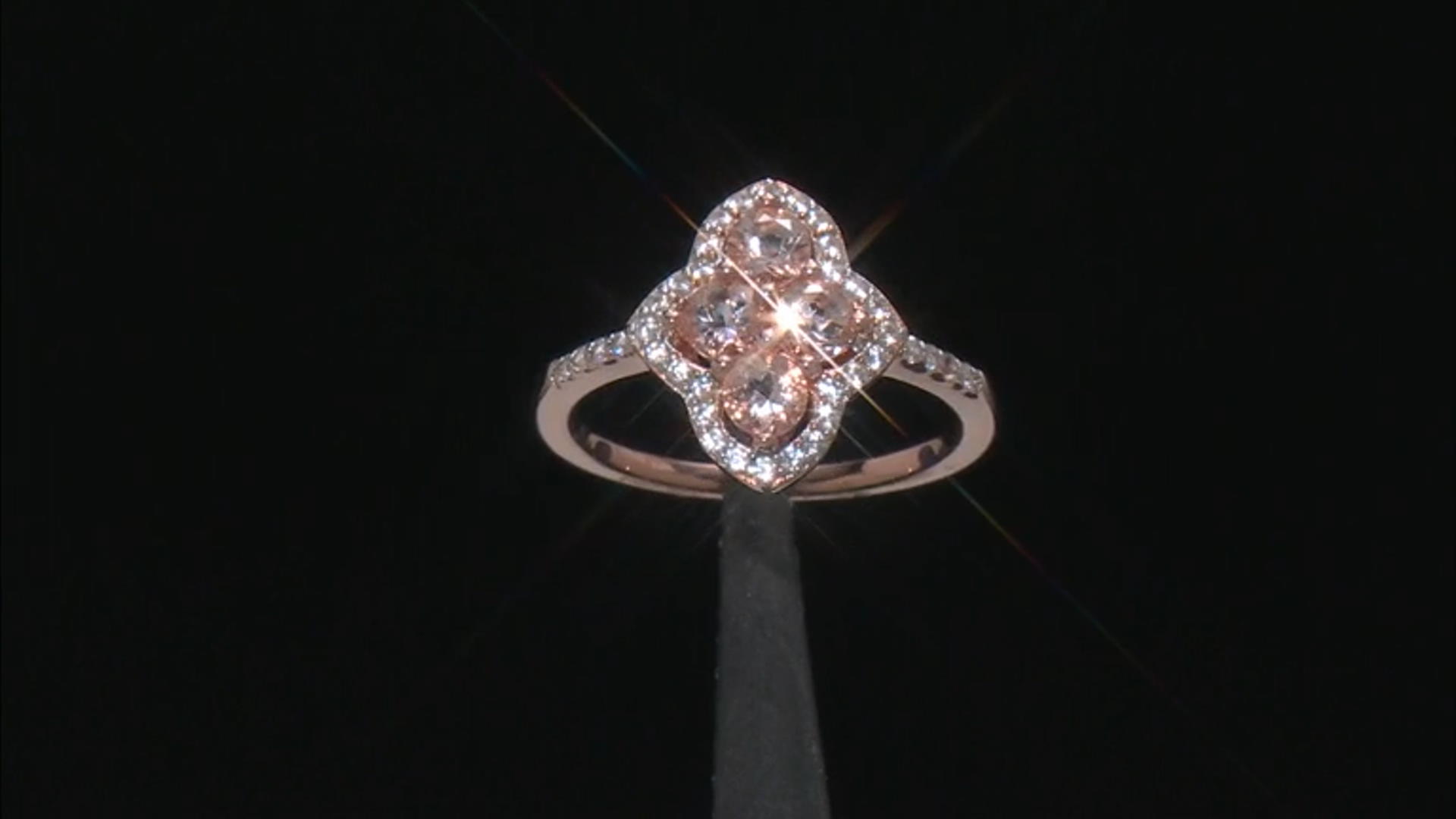 Peach Morganite 18K Rose Gold Over Sterling Silver Ring 0.88ctw Video Thumbnail