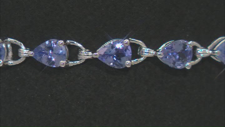 Pear-shaped Tanzanite Rhodium Over Sterling Silver Bracelet 5.25ctw Video Thumbnail