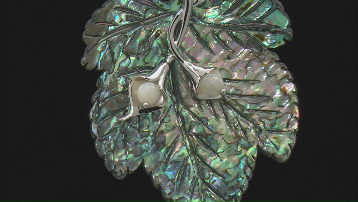 Multi-Color Abalone Shell Rhodium Over Silver Pendant with Chain Video Thumbnail