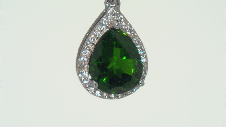 Green Chrome Diopside Platinum Over Silver Pendant With Chain 2.12ctw Video Thumbnail