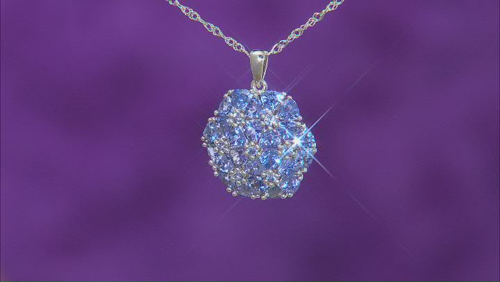 Tanzanite Rhodium Over Sterling Silver Pendant With Chain 5.34ctw Video Thumbnail