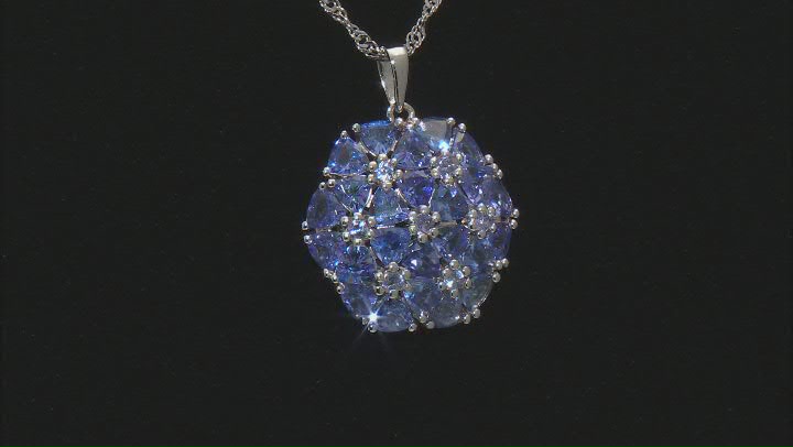 Tanzanite Rhodium Over Sterling Silver Pendant With Chain 5.34ctw Video Thumbnail
