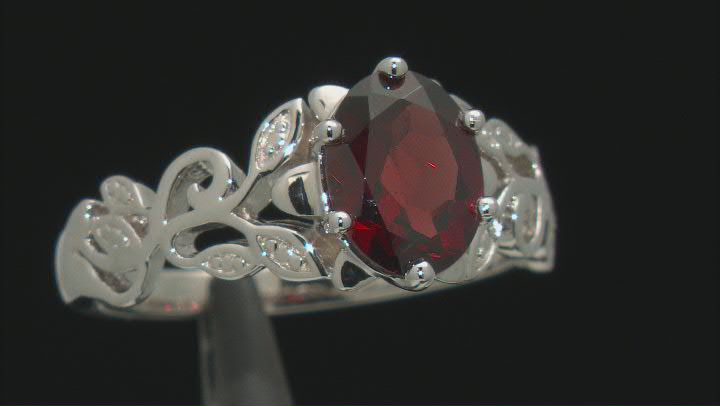 Red Garnet Rhodium Over Sterling Silver Solitaire Ring 2.13ct Video Thumbnail