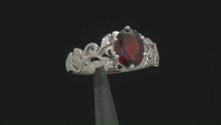 Red Garnet Rhodium Over Sterling Silver Solitaire Ring 2.13ct Video Thumbnail