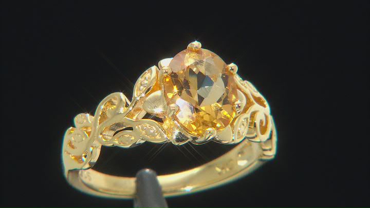 Yellow Citrine 18k Yellow Gold Over Sterling Silver Solitaire Ring 1.45ct Video Thumbnail