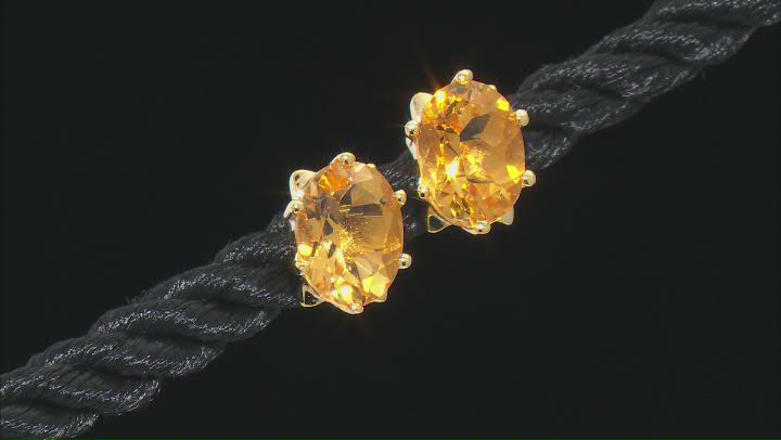Yellow Citrine 18k Yellow Gold Over Sterling Silver Stud Earrings 2.21ctw Video Thumbnail