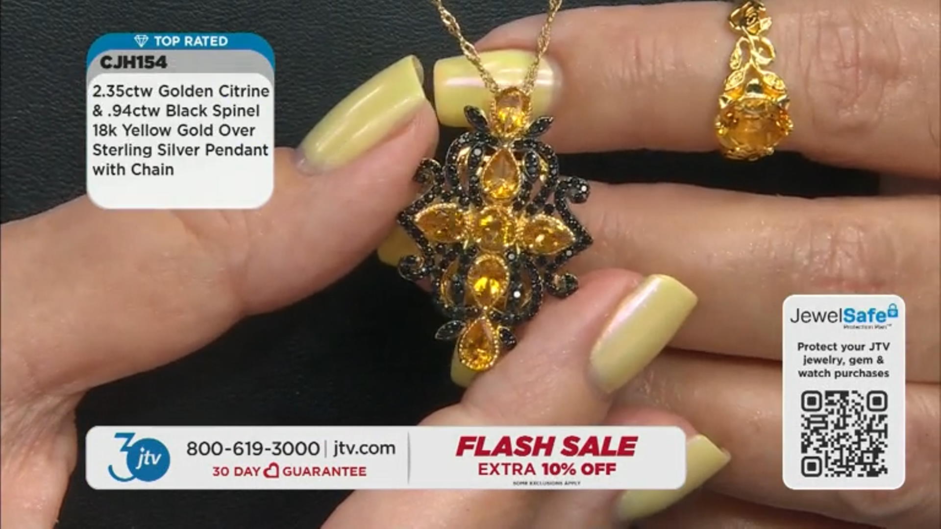 Golden Citrine 18k Yellow Gold Over Silver Pendant With Chain 3.29ctw Video Thumbnail