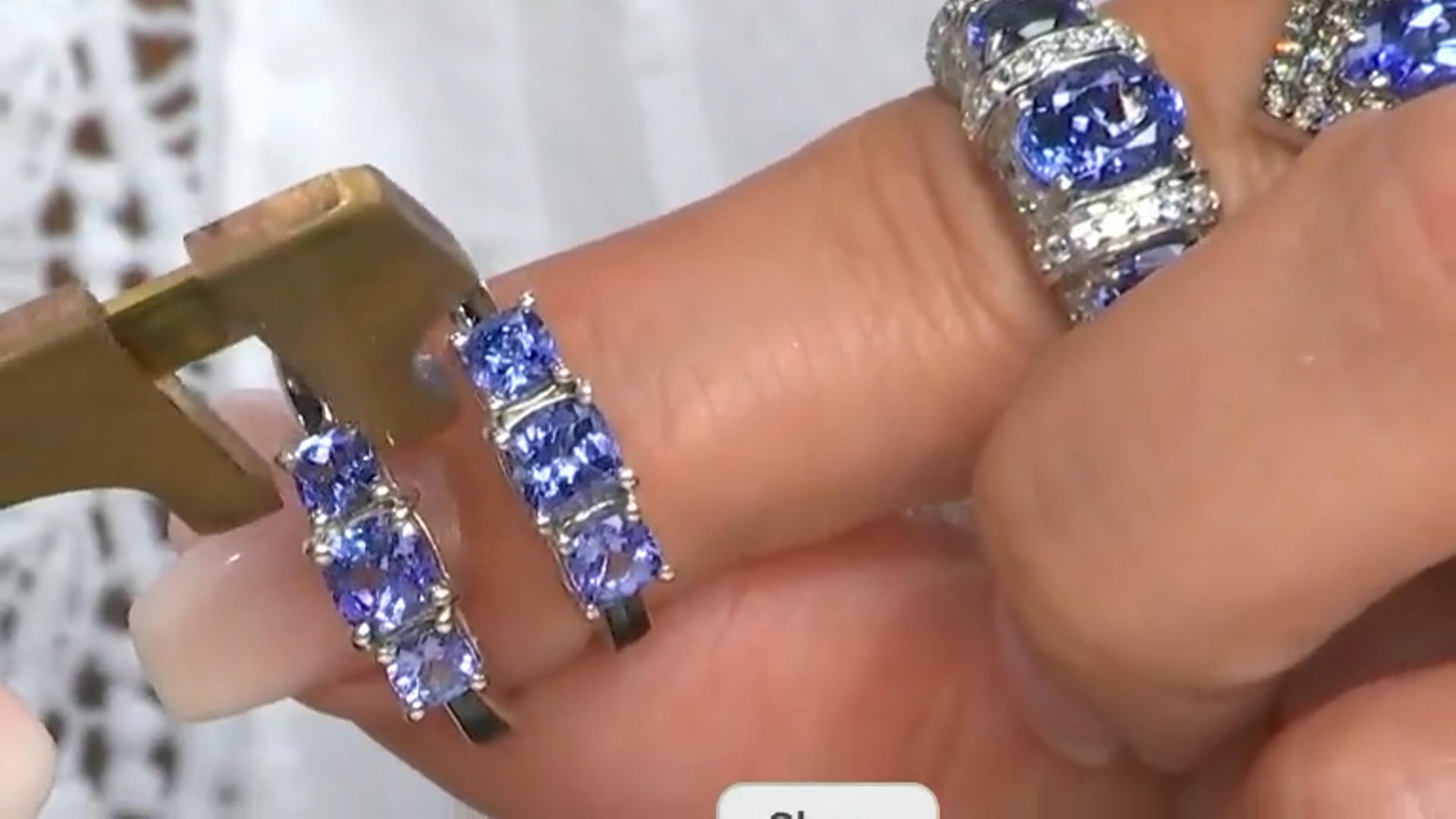 Tanzanite Rhodium Over Sterling Silver 3-Stone Ring 1.14ctw Video Thumbnail