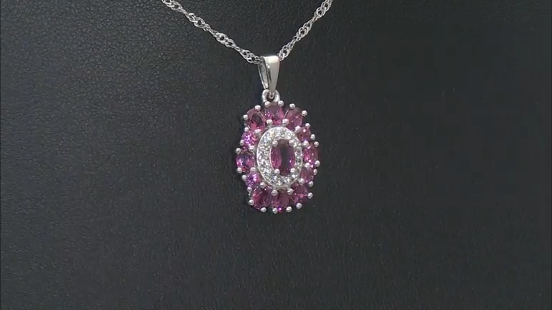 Blush Color Garnet Rhodium Over Sterling Silver Pendant With Chain 2.49ctw Video Thumbnail