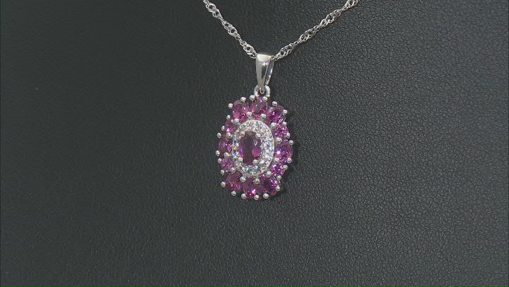 Blush Color Garnet Rhodium Over Sterling Silver Pendant With Chain 2.49ctw Video Thumbnail
