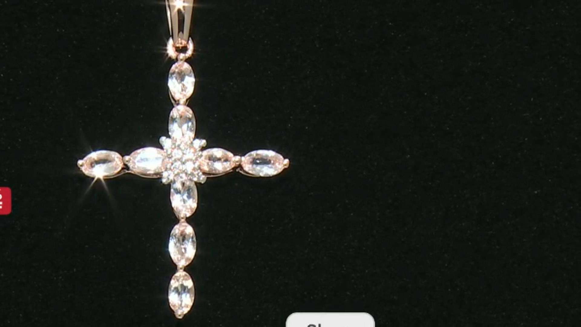 Peach Morganite 18k Rose Gold Over Silver Cross Pendant With Chain 1.63ctw Video Thumbnail