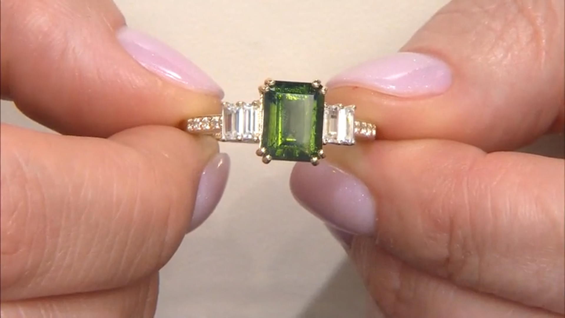 Green Moldavite 10k Yellow Gold Ring 2.19ctw Video Thumbnail
