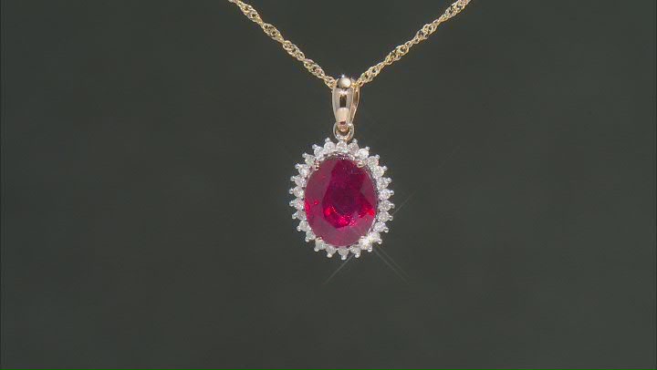 Red Mahaleo® Ruby 10k Yellow Gold Pendant With Chain 3.16ctw Video Thumbnail