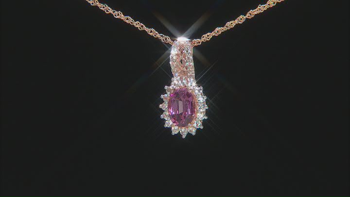 Pink Garnet 10k Rose Gold Pendant With Chain 1.19ctw Video Thumbnail