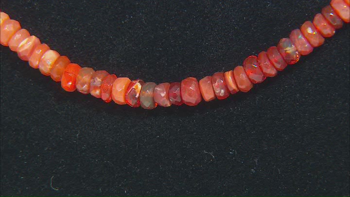 Orange Fire Opal 14k Yellow Gold Beaded Necklace Video Thumbnail