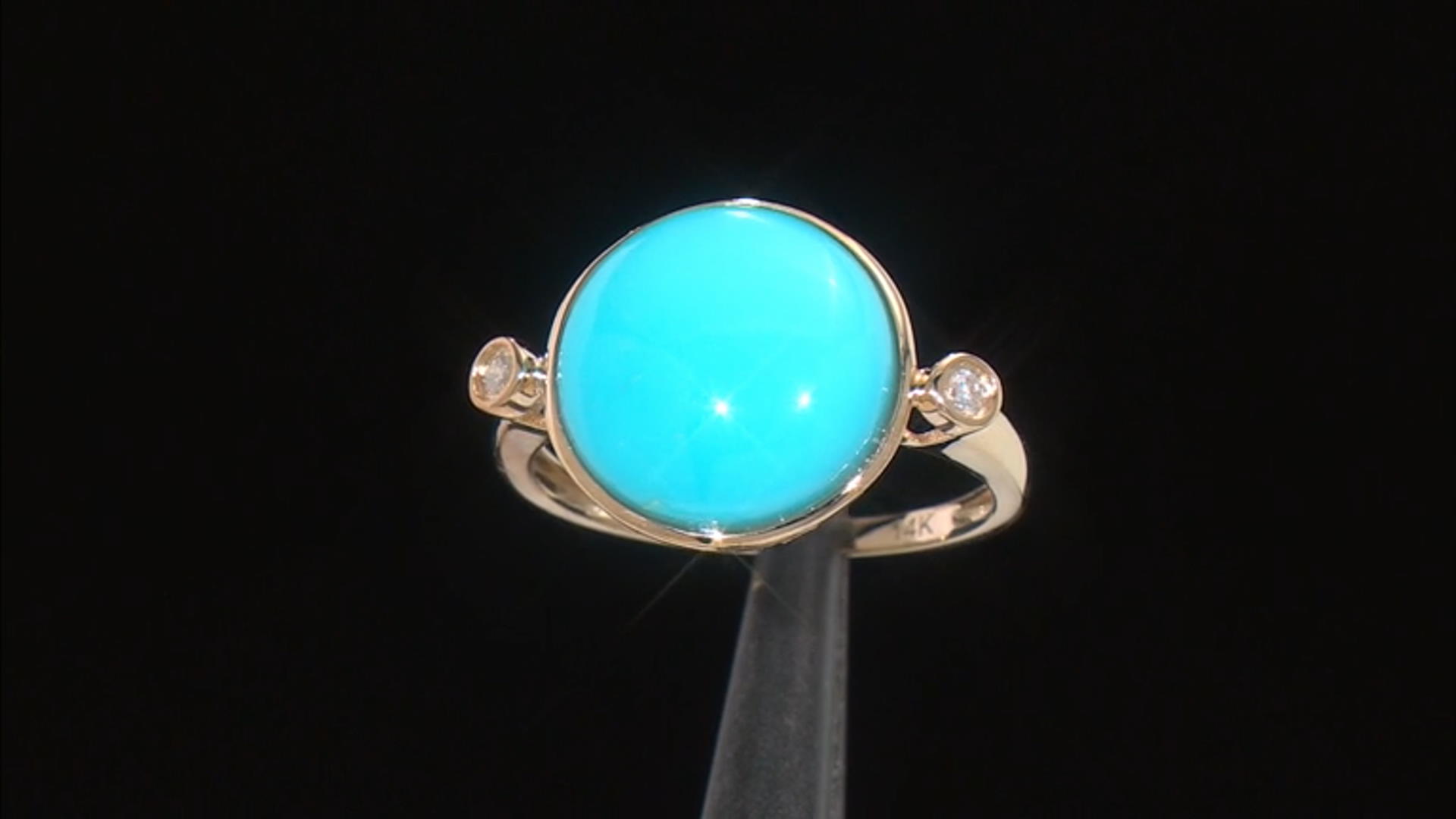 Blue Sleeping Beauty Turquoise 14k Yellow Gold Ring Video Thumbnail