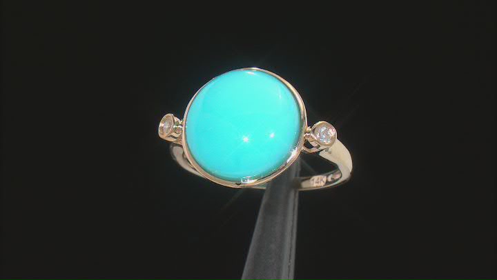 Blue Sleeping Beauty Turquoise 14k Yellow Gold Ring Video Thumbnail