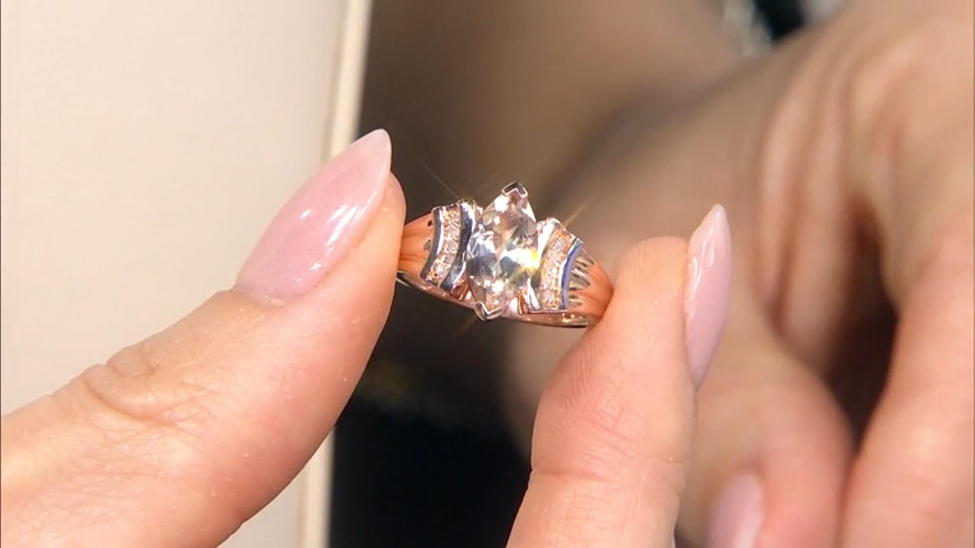 Peach Morganite 10k Rose Gold Ring 1.30ctw Video Thumbnail