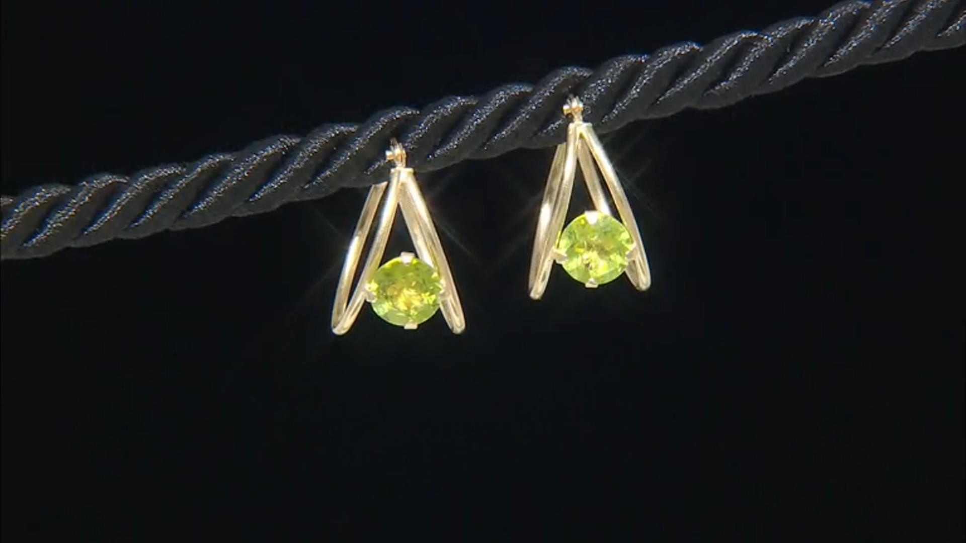Green Peridot 10k Yellow Gold Earrings 1.33ctw Video Thumbnail
