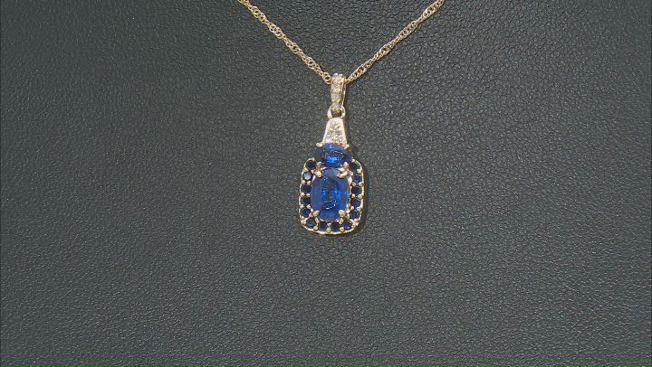 Blue Kyanite 10k Yellow Gold Pendant With Chain 1.47ctw Video Thumbnail