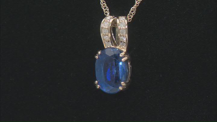 Blue Kyanite 10k Yellow Gold Pendant With Chain 1.45ctw Video Thumbnail
