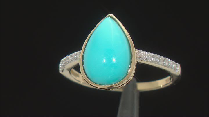 Blue Sleeping Beauty Turquoise 10k Yellow Gold Ring Video Thumbnail