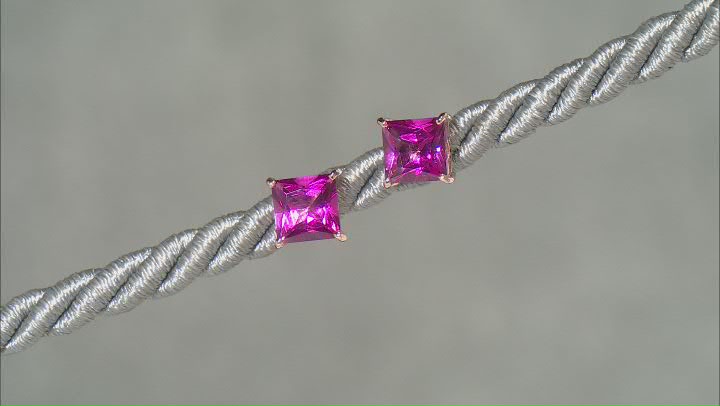 Pink Topaz 10k Rose Gold Stud Earrings 4.26ctw Video Thumbnail