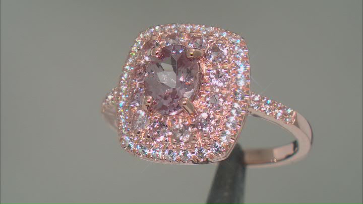 Pink Color Shift Garnet 10k Rose Gold Ring 1.94ctw Video Thumbnail